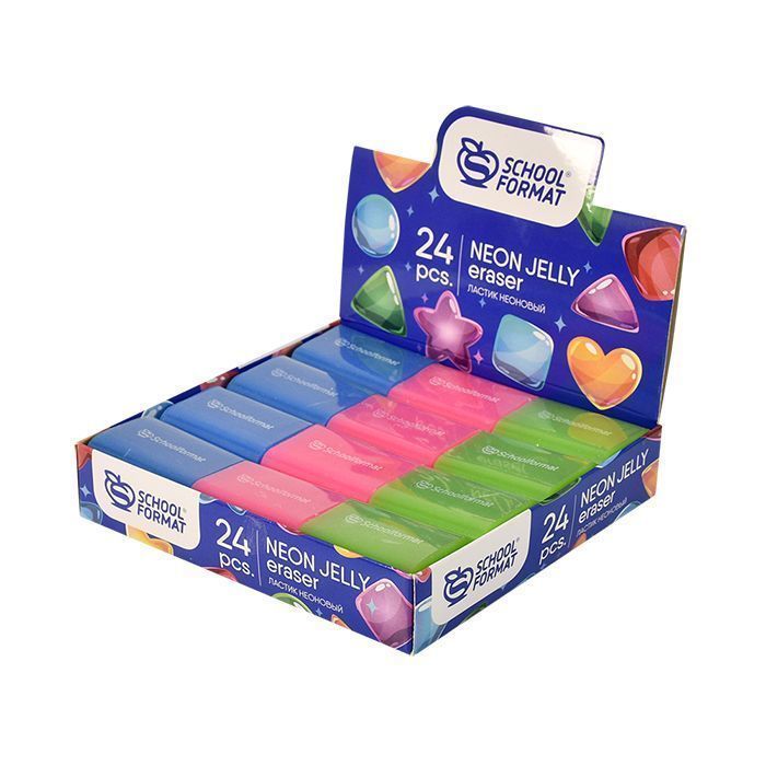 

Ластик Schoolformat NEON JELLY микс цветов, Разноцветный