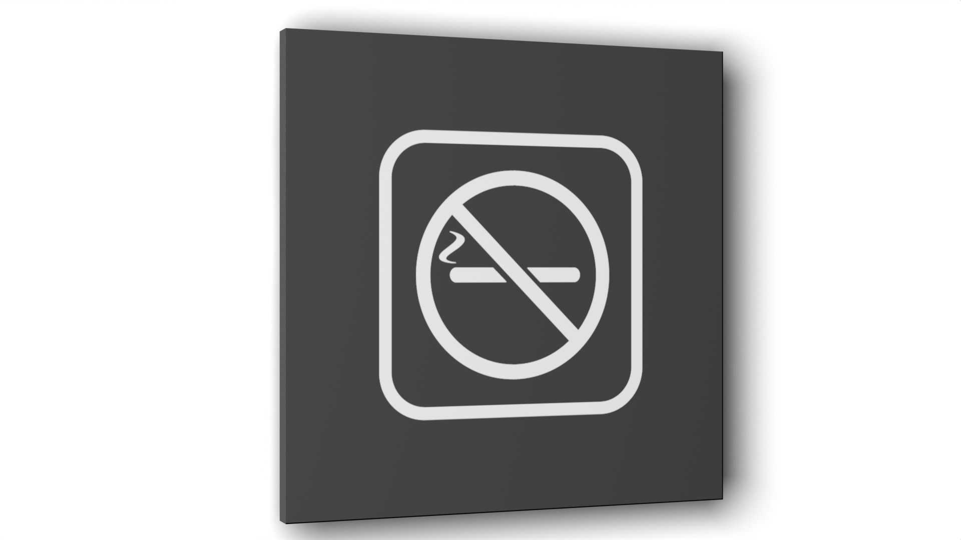 Табличка Курение запрещено, Серая матовая, 10 см х 10 см