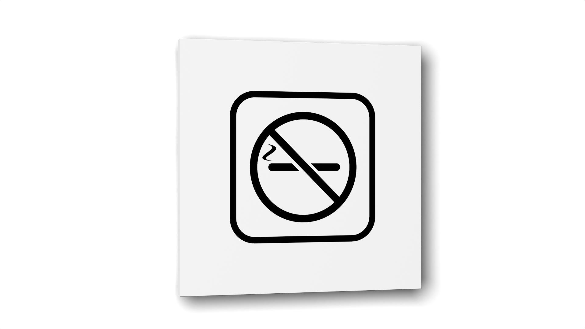 Табличка Курение запрещено, Белая глянцевая, 10 см х 10 см