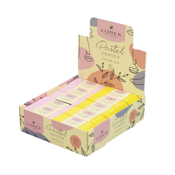 

Ластик LOREX PASTEL CONTOUR LOVE прямоуг., Разноцветный