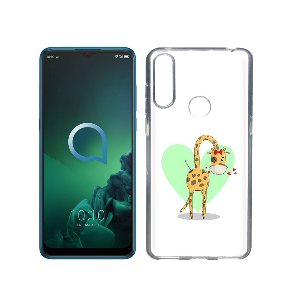 

Чехол MyPads Tocco для Alcatel 3X Влюбленный жираф 14 февраля (PT227136.670.47), Прозрачный, Tocco