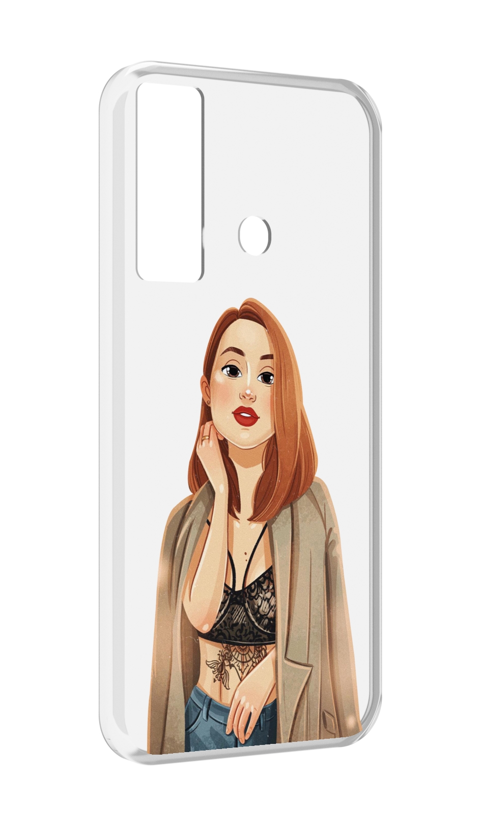 

Чехол MyPads девушка-в-кружевном-2 для Tecno Camon 17, Прозрачный, Tocco