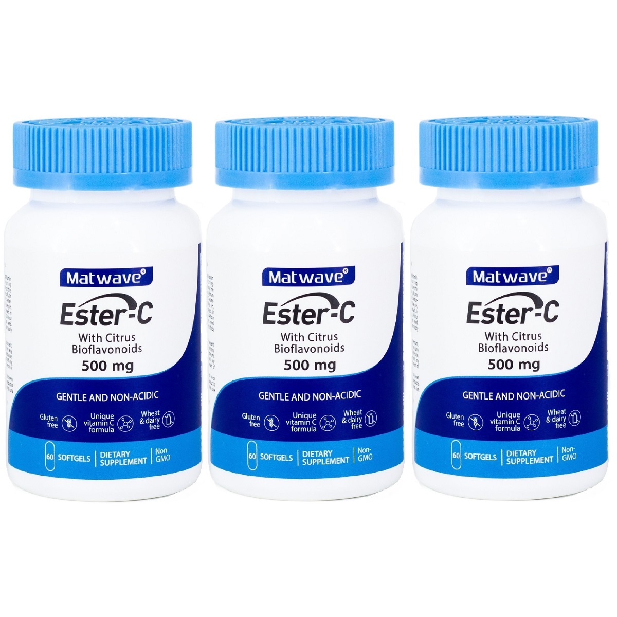Витамин С Matwave Ester-C с биофлавоноидами Эстер С 500 mg капсулы 60 шт. 3 уп.