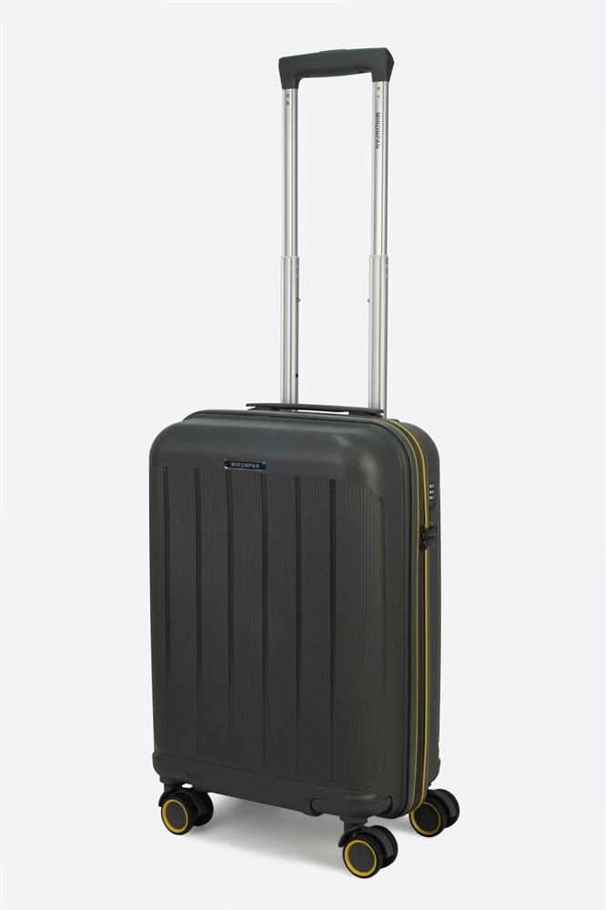 

Чемодан унисекс Mironpan 50003 серый с желтый каемкой, 55x40x24 см, 50003