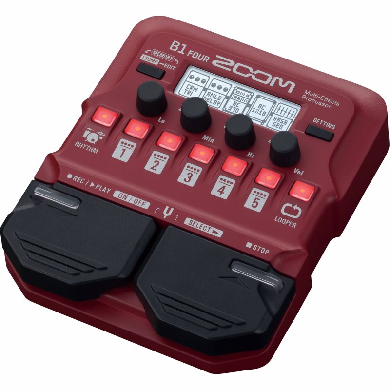 

Zoom B1 FOUR Басовый процессор мультиэффектов, Красный