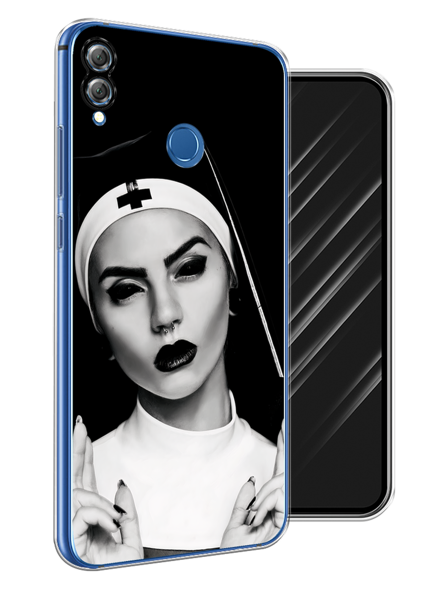

Чехол Awog на Honor 8X "Черная монашка", Серый;черный, 66750-9