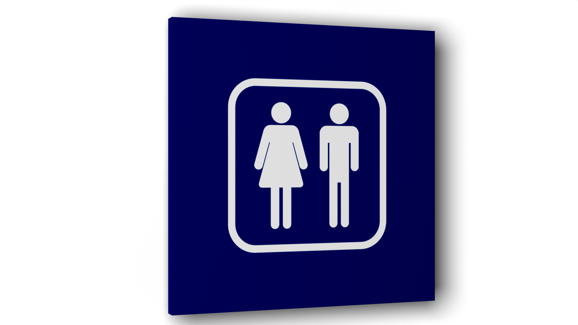 Табличка Мужчина и женщина, Синяя матовая, 10 см х 10 см