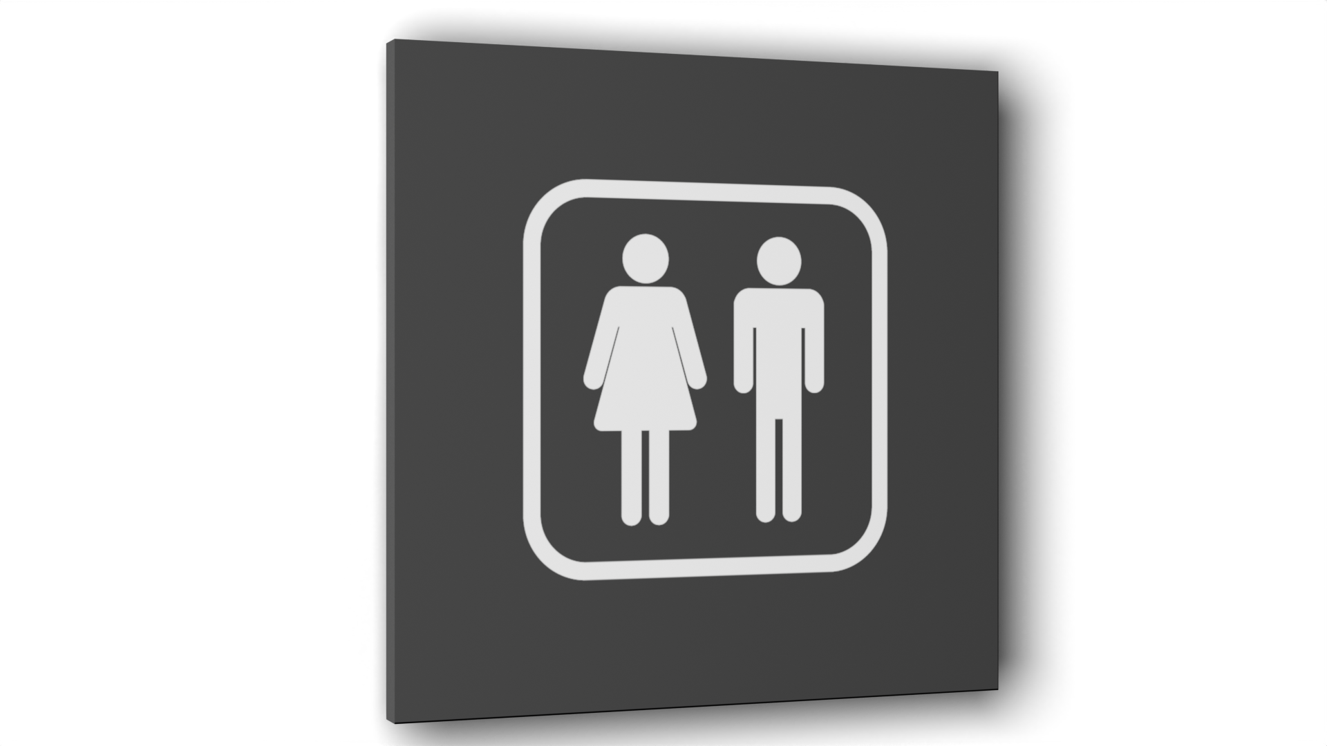 Табличка Мужчина и женщина, Серая матовая, 10 см х 10 см