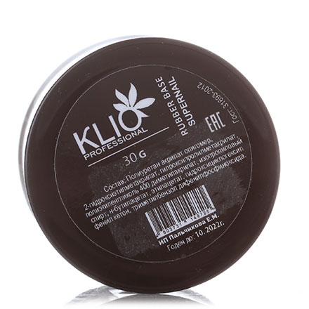 фото База каучуковая klio professional supernail rubber, прозрачная, 30 г