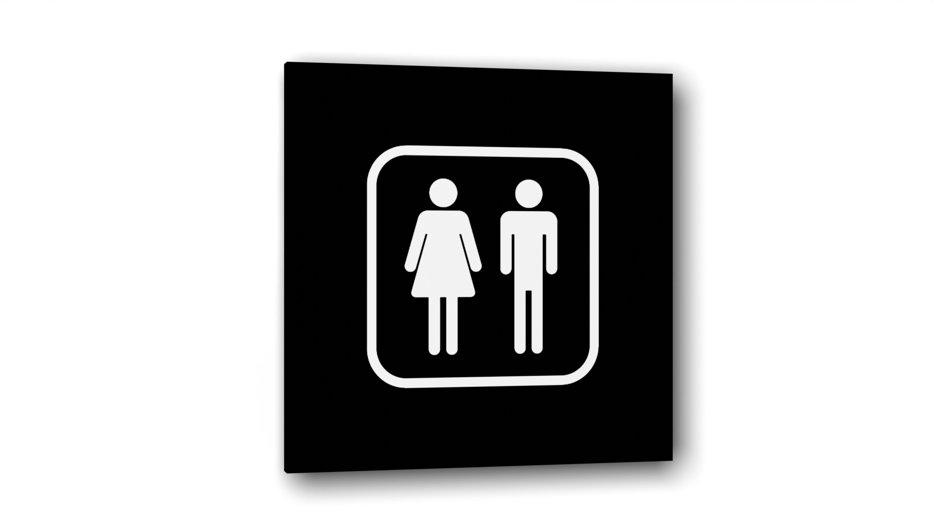 Табличка Мужчина и женщина, Черная глянцевая, 10 см х 10 см