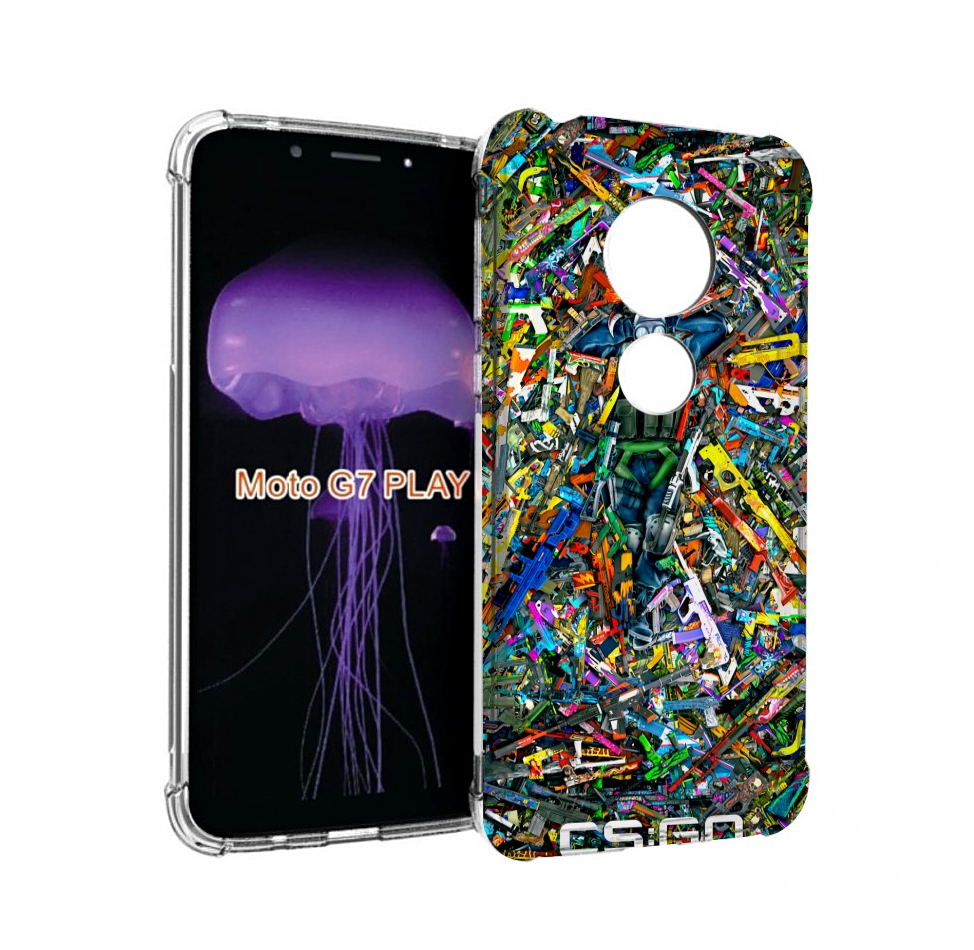 

Чехол MyPads CS GO guns skins мужской для Motorola Moto G7 Play, Прозрачный, Tocco