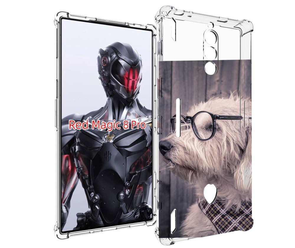 Чехол MyPads Собака-в-очках для ZTE Nubia Red Magic 8 Pro / Red Magic 8 Pro Plus