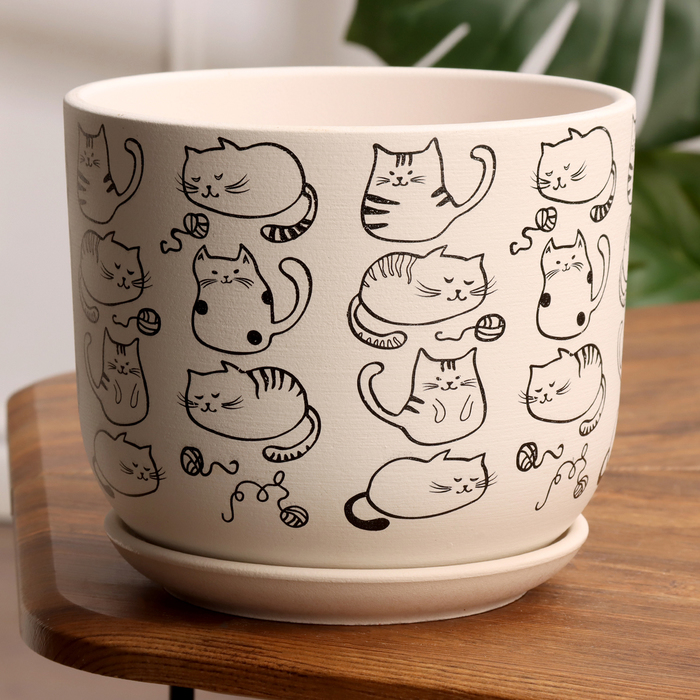 

Цветочный горшок Коты бук 3 10590678 2,9 л 1 шт. белый, Коты бук 3