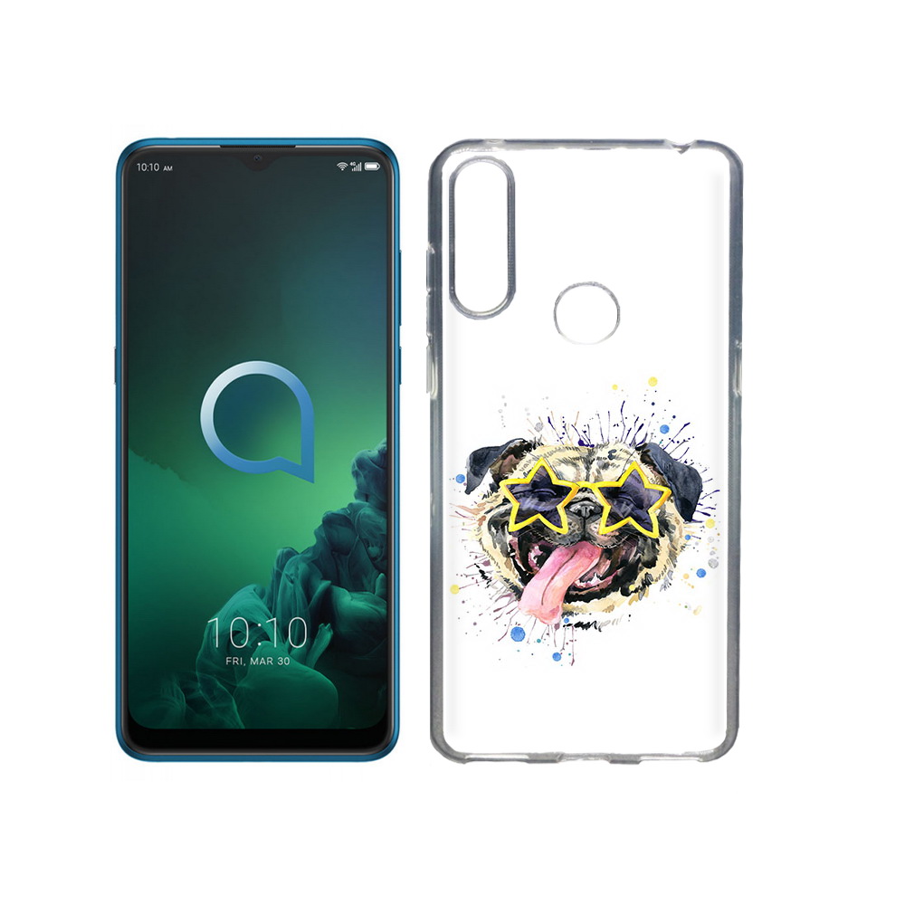 

Чехол MyPads Tocco для Alcatel 3X мопс боксер (PT227136.670.482), Прозрачный, Tocco