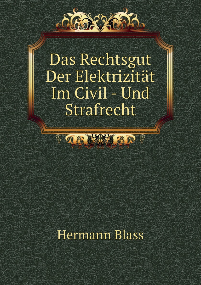 

Das Rechtsgut Der Elektrizitat Im Civil - Und Strafrecht
