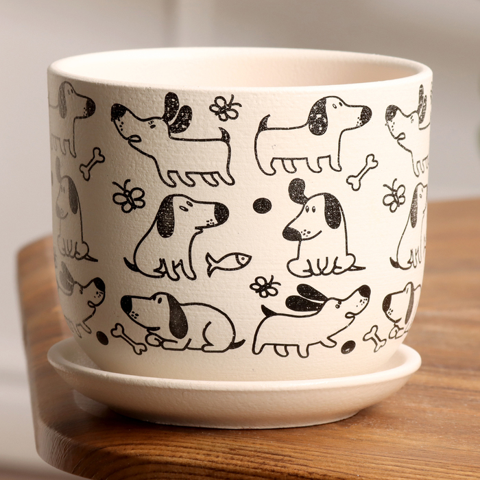 

Цветочный горшок Собаки бук 2 10590689 1,6 л 1 шт. белый, Собаки бук 2