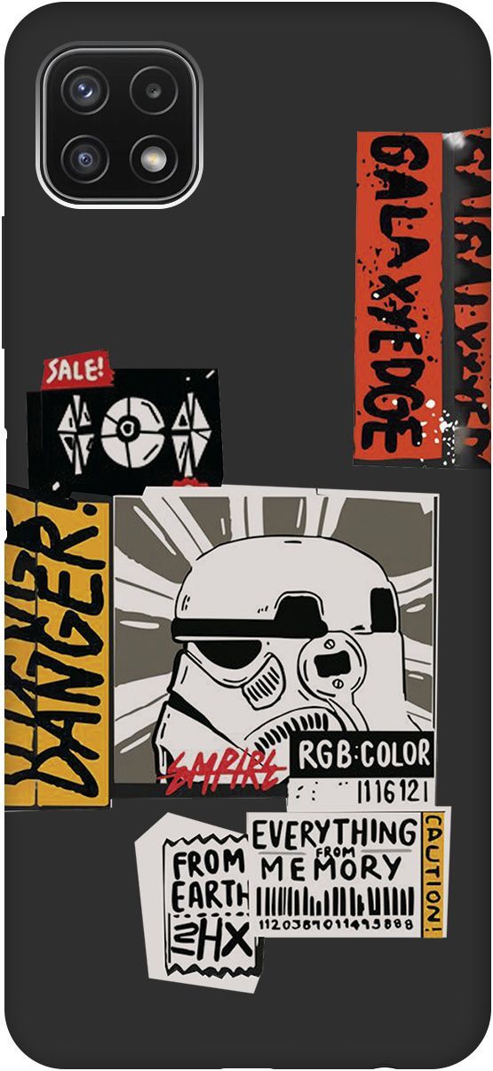 

Чехол на Samsung Galaxy A22s 5G "Stormtrooper Stickers" черный, Черный;белый, 8508
