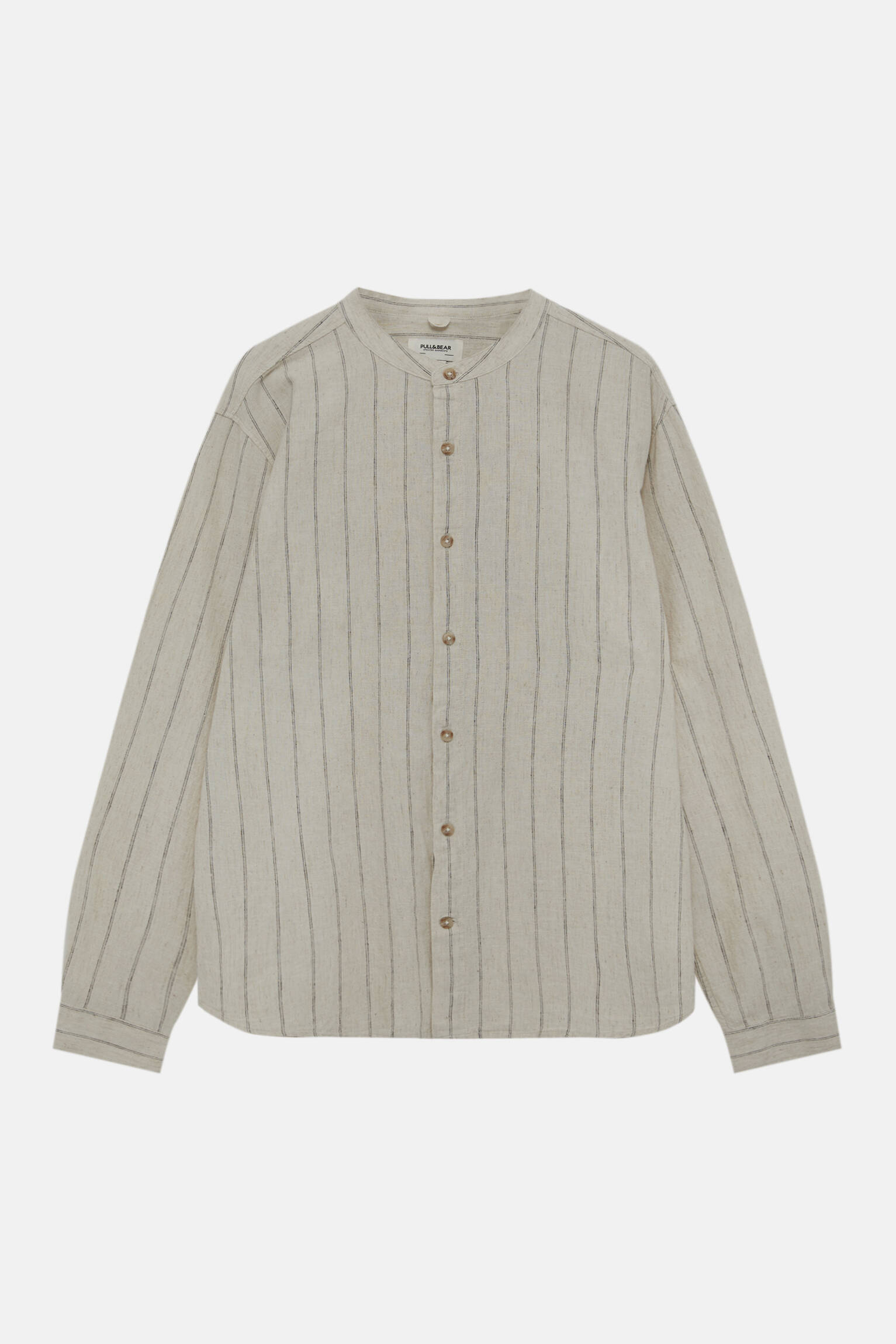 Рубашка мужская Pull&Bear PUL550683762 бежевая L. Доставка из-за рубежа.