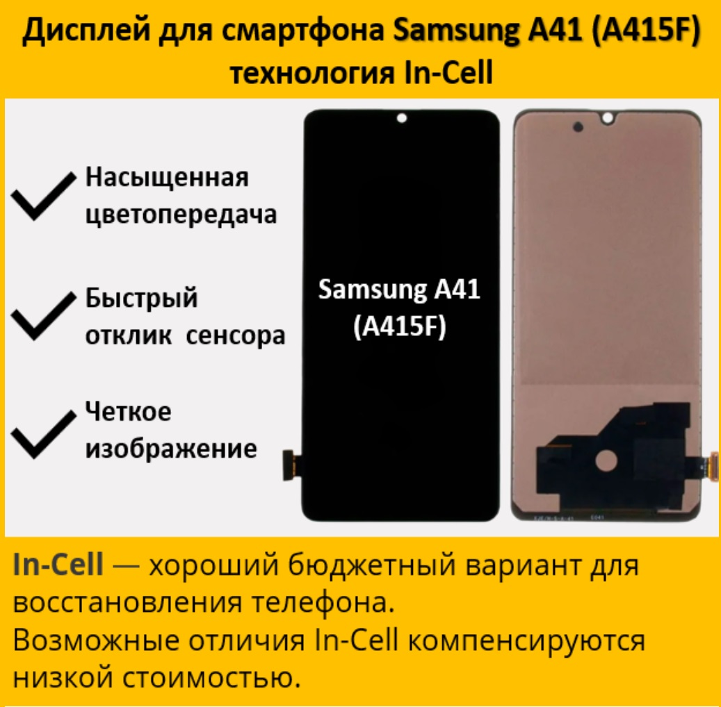 Дисплей для cмартфона Samsung A41 (A415F) в рамке, технология In-Cell