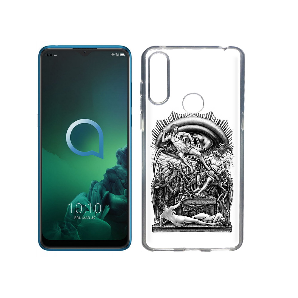 

Чехол MyPads Tocco для Alcatel 3X оракул черно белый (PT227136.670.528), Прозрачный, Tocco