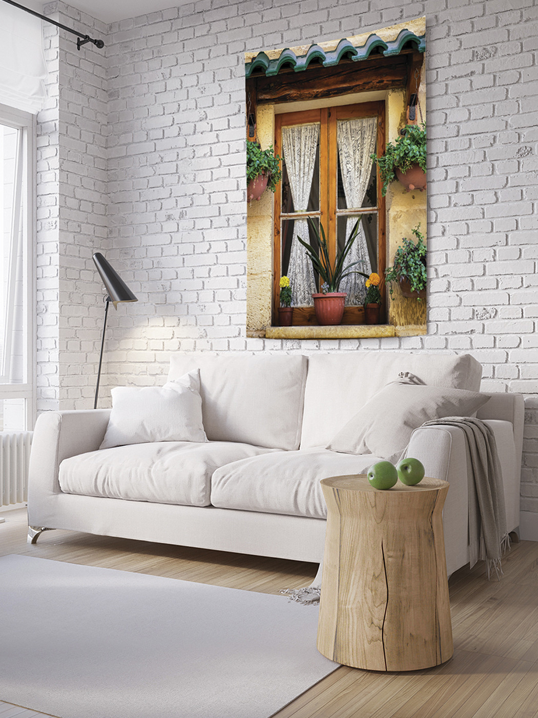 

Вертикальное фотопанно на стену JoyArty Окна с вазонами 100x150 см, Окна с вазонами