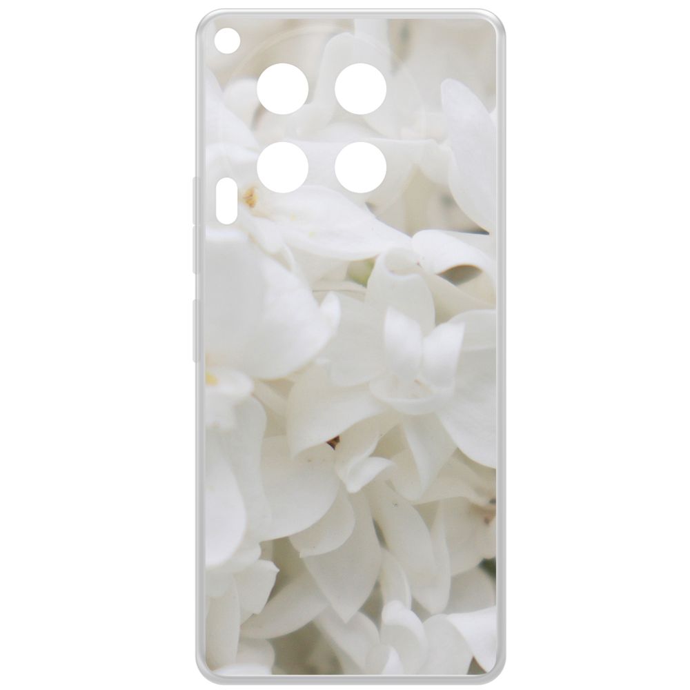 

Чехол-накладка Krutoff Clear Case Белые лилии для TECNO Camon 30, Прозрачный