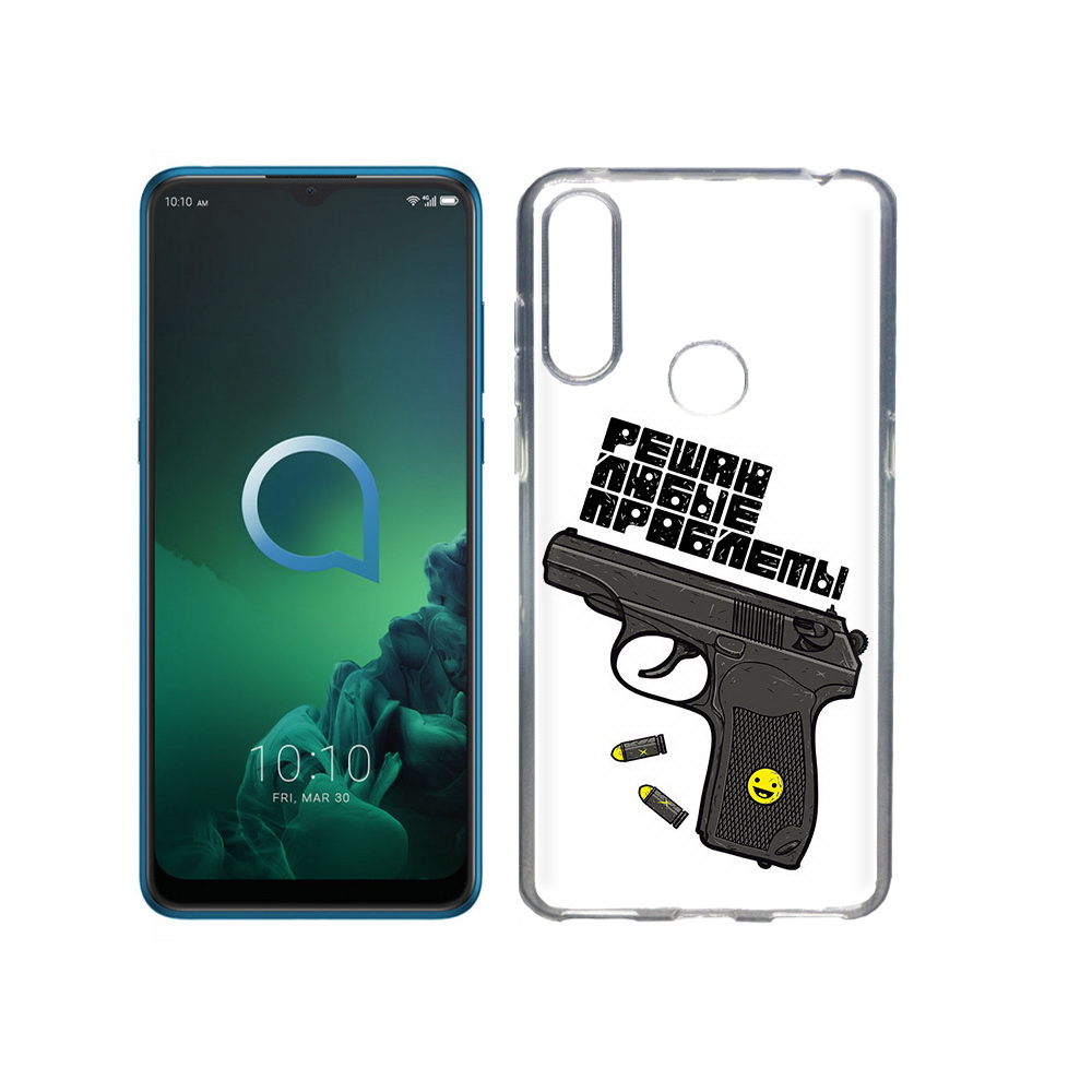 

Чехол MyPads Tocco для Alcatel 3X пистолет против проблем (PT227136.670.542), Прозрачный, Tocco