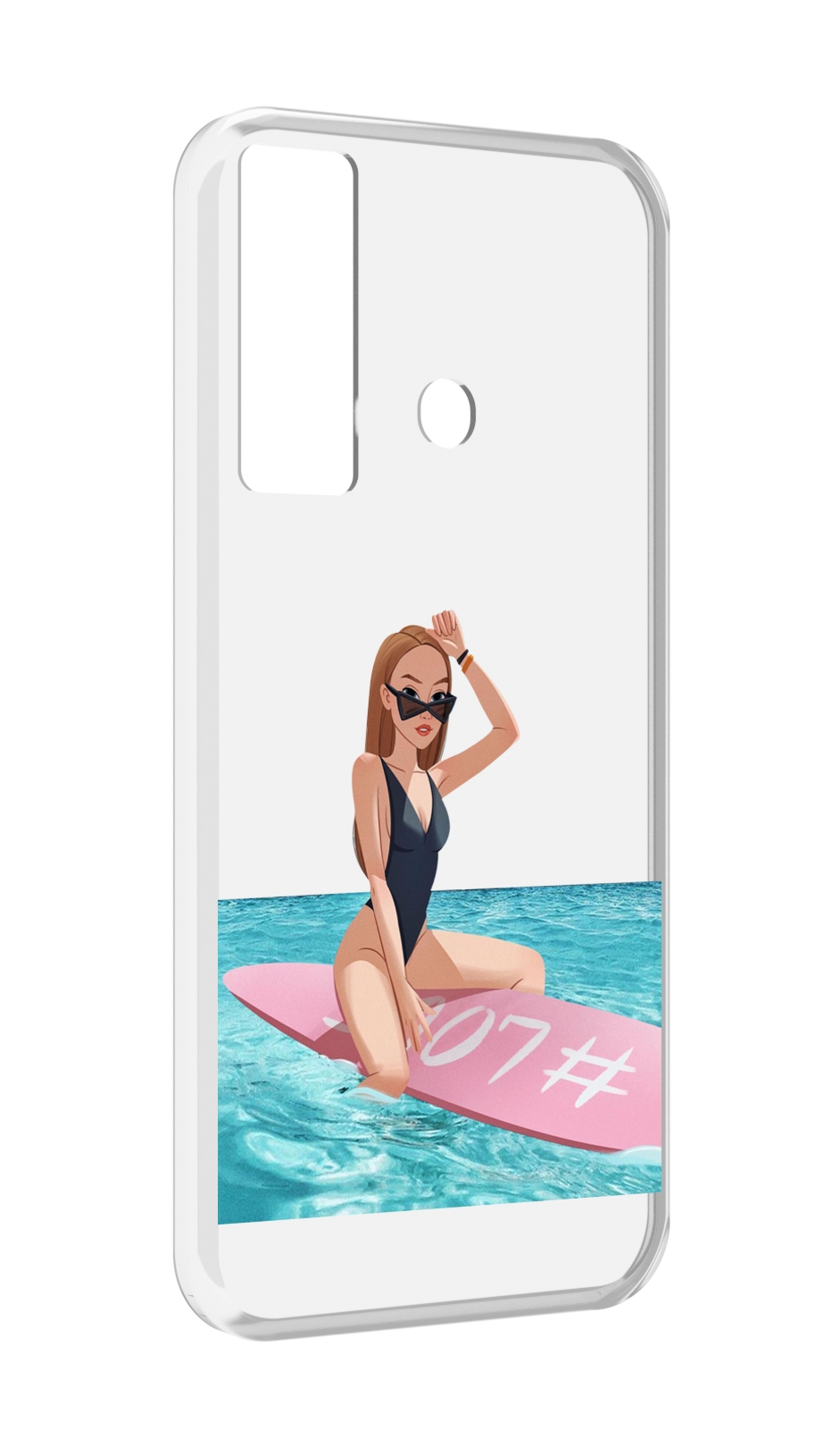 

Чехол MyPads девушка-на-серфе женский для Tecno Camon 17, Прозрачный, Tocco