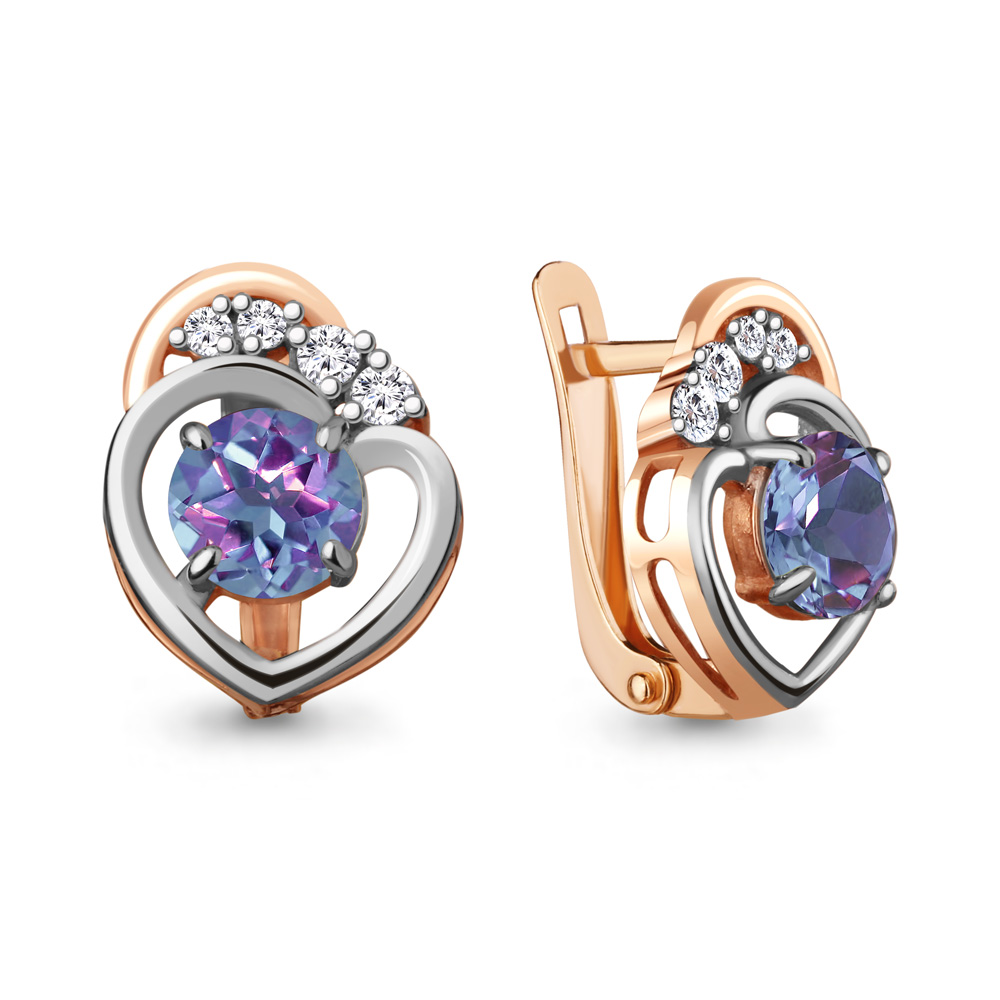 

Серьги из серебра с алекситом искусственным/фианитом Aquamarine 4741825А_925_з, 4741825А_925_з