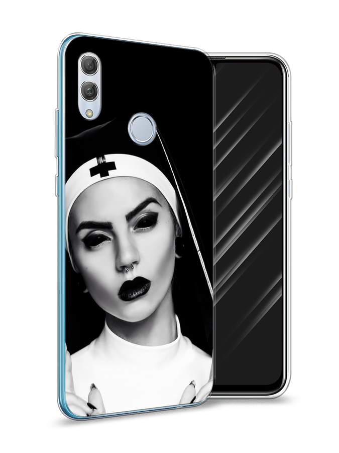

Чехол Awog на Huawei P Smart 2019 "Черная монашка", Серый;черный, 67250-9