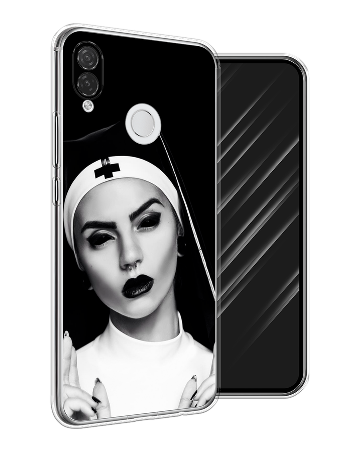 

Чехол Awog на Huawei P Smart Plus "Черная монашка", Серый;черный, 68250-9