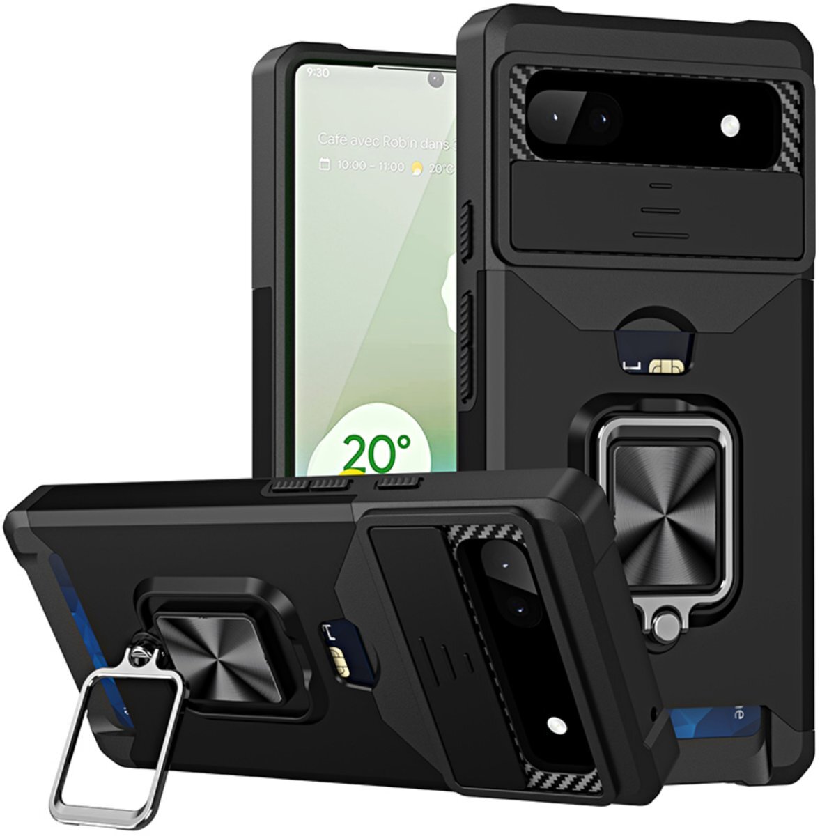 

Противоударный чехол Сard Reader Case для Google Pixel 6A, черный, Сard Reader Case