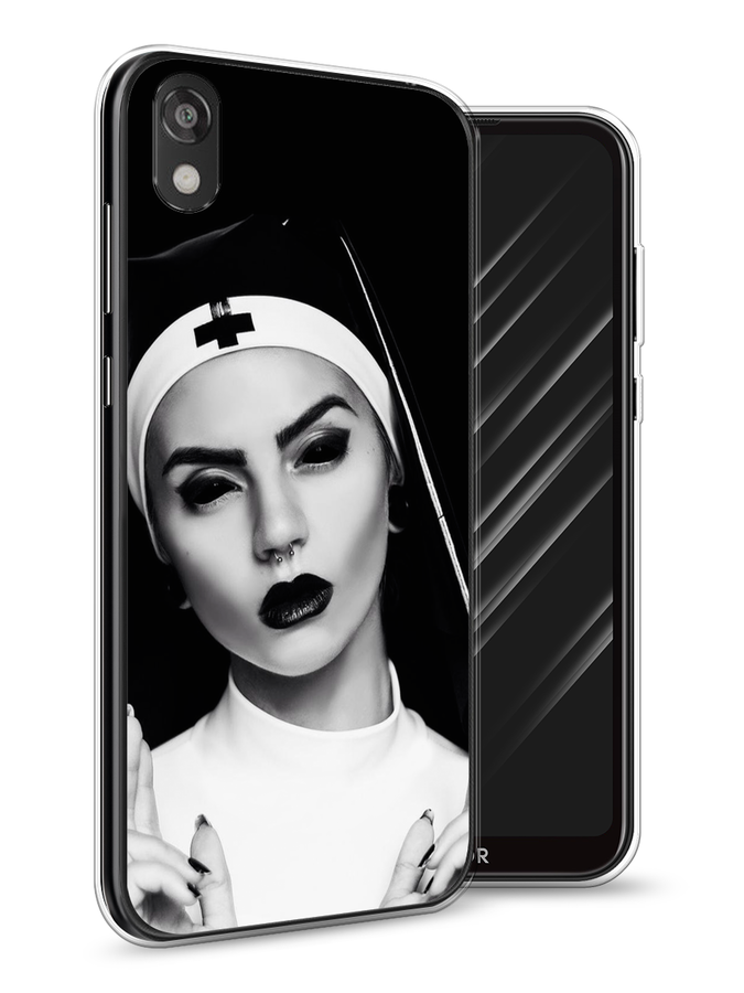 

Чехол Awog на Huawei Y5 2019 "Черная монашка", Серый;черный, 69050-9