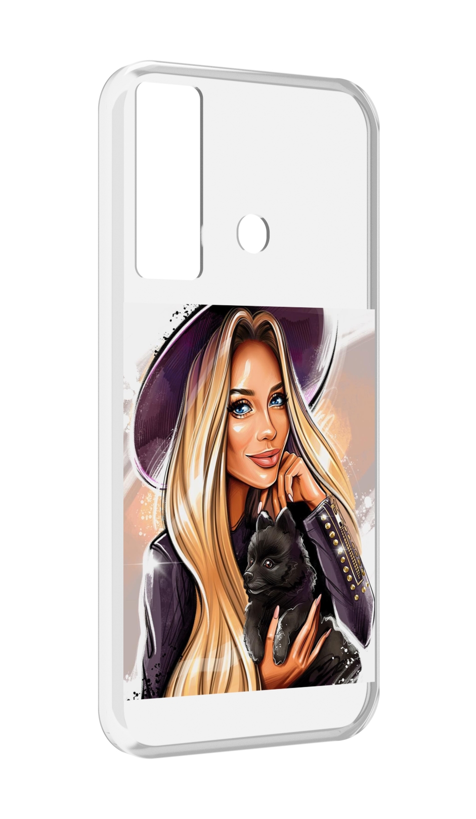 

Чехол MyPads девушка-с-черным-щенком женский для Tecno Camon 17, Прозрачный, Tocco