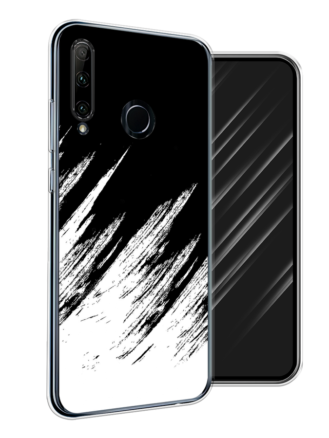 

Чехол Awog на Honor 20 Lite 2019 "Черно белые брызги", Черный;белый;бежевый, 68950-3