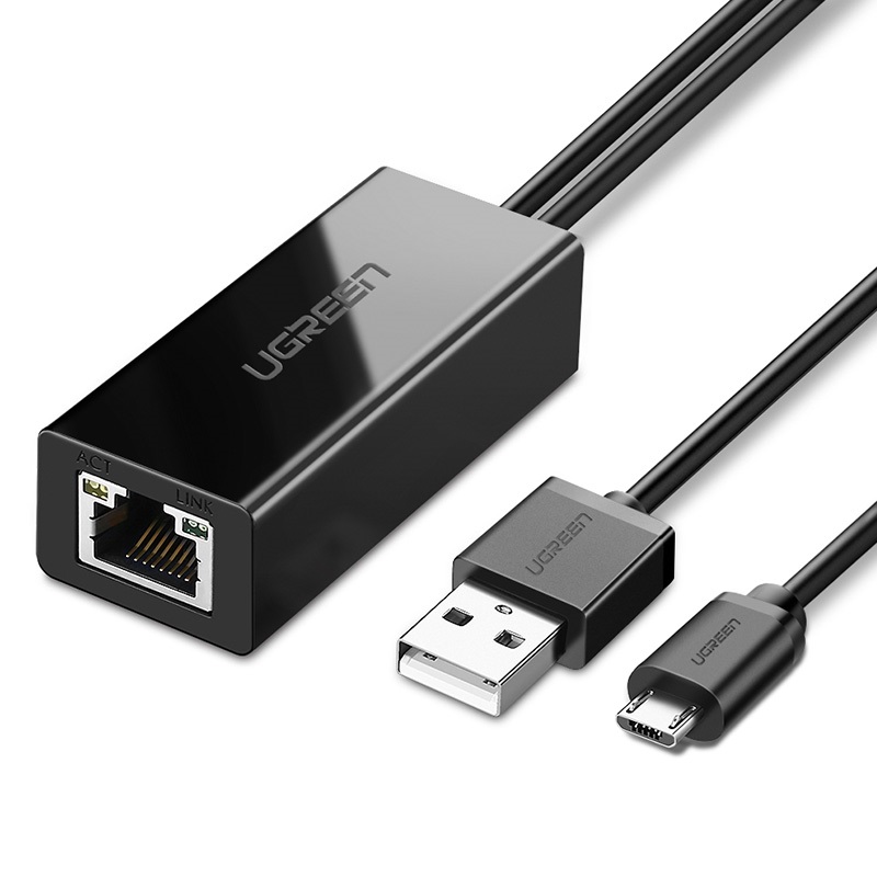 Адаптер uGreen RJ 45 - Micro USB / USB, 1м черный (30985_)