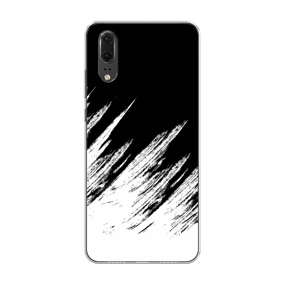 фото Чехол awog "черно белые брызги" для huawei p20