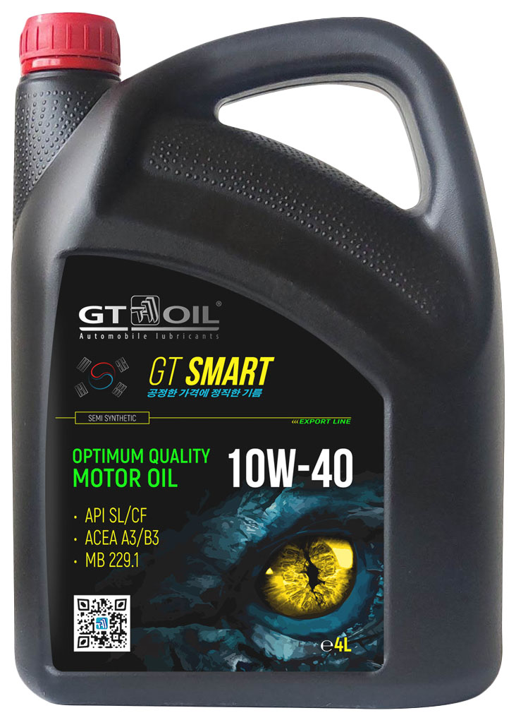 фото Gt oil '8809059408872 масло моторное полусинт. gt smart sae 10w40 api sl/cf, 4 л 1шт