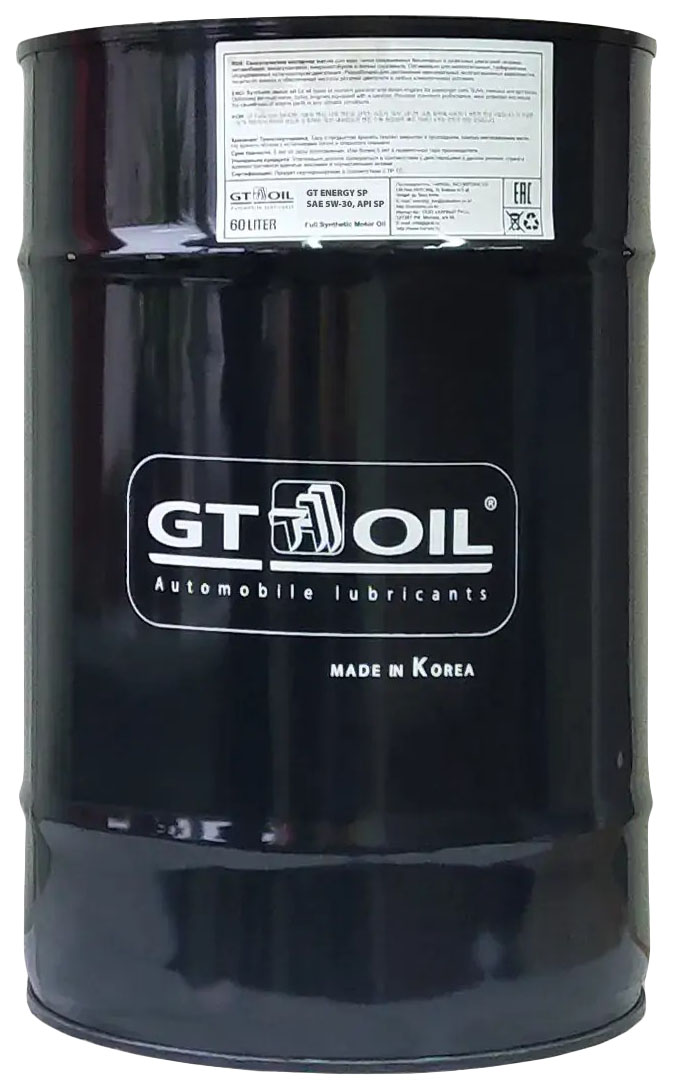 фото Gt oil '8809059408926 масло моторное gt energy sn, sae 5w30, api sn, 60 л 1шт