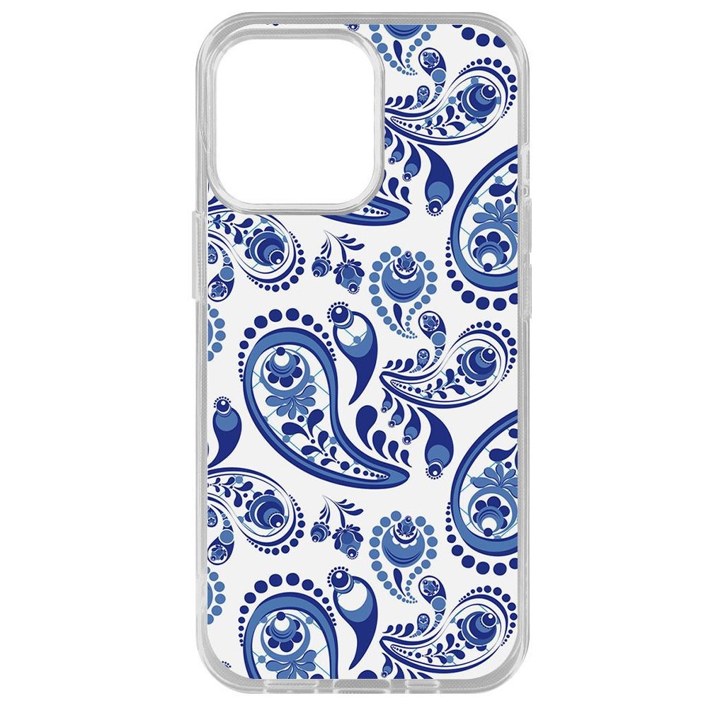 Чехол-накладка Krutoff Clear Case Гжель для iPhone 14 Pro Max