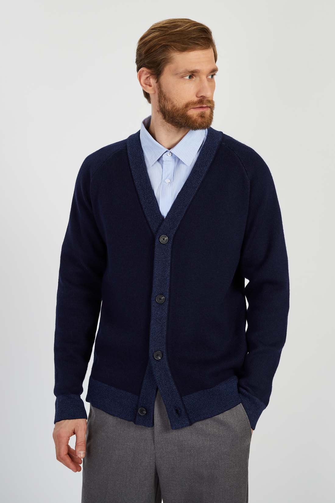 

Кардиган мужской Baon B6422502 синий 2XL, B6422502