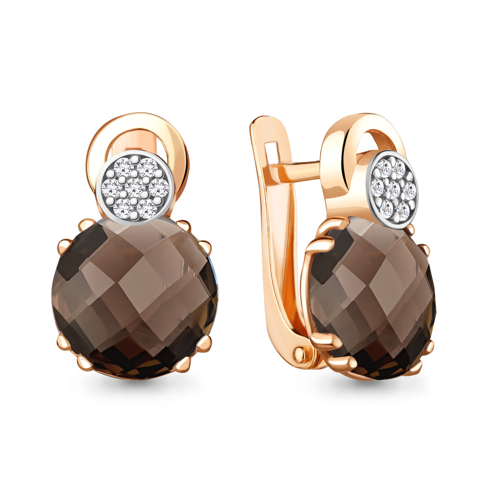 

Серьги из серебра с кварцем/фианитом Aquamarine 4742801А_925_з, 4742801А_925_з