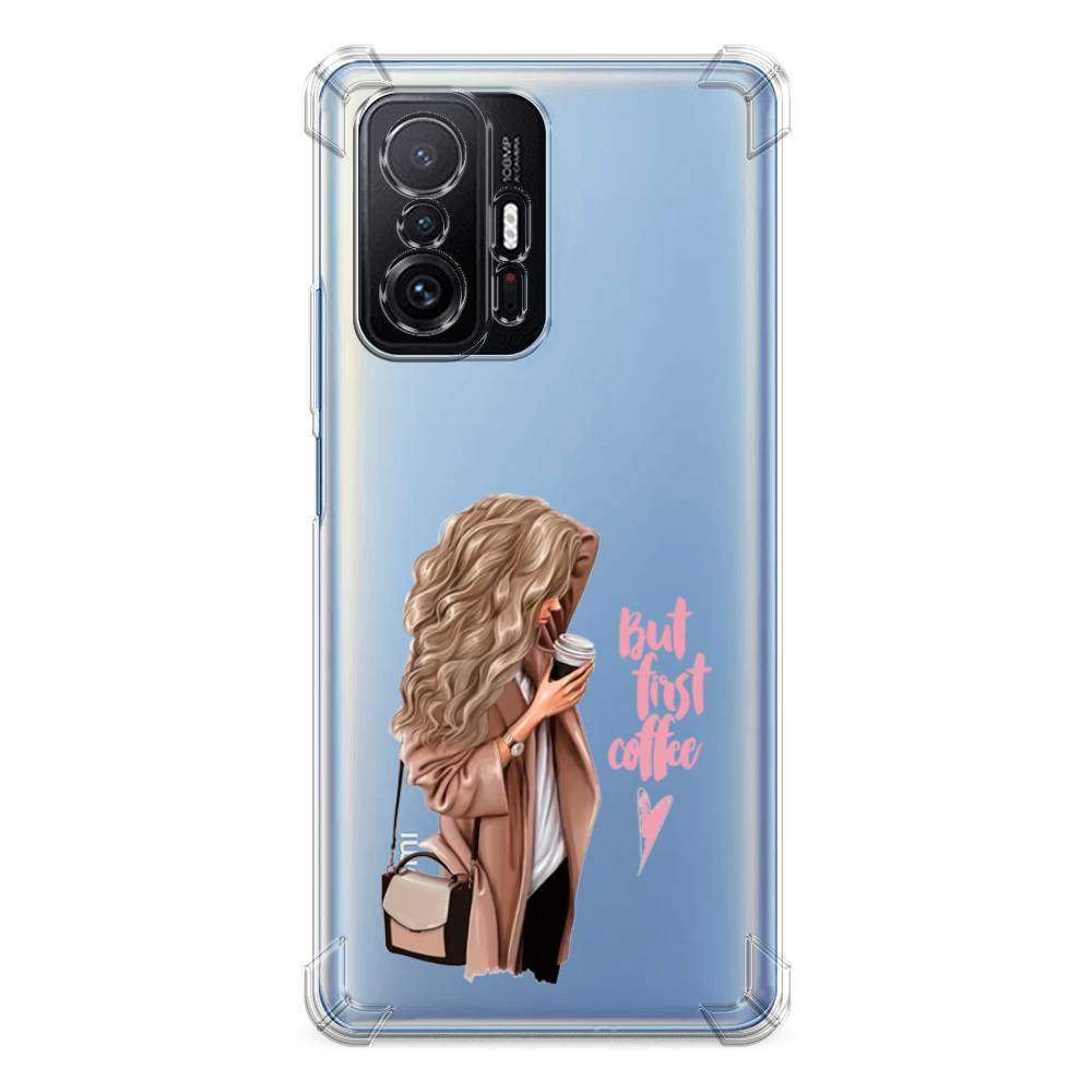 

Противоударный силиконовый чехол "Девушка с кофе" на Xiaomi Mi 11T Pro, Девушка с кофе