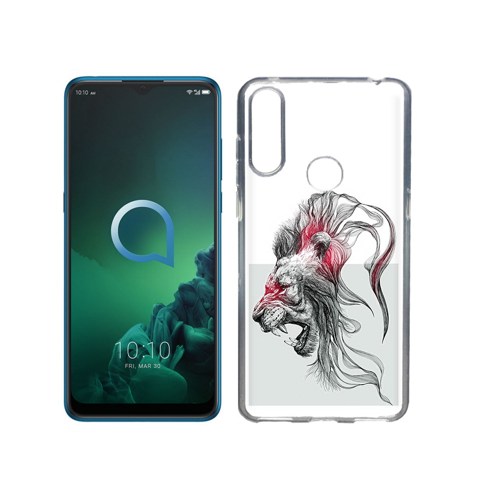 

Чехол MyPads Tocco для Alcatel 3X разъяренный лев (PT227136.670.576), Прозрачный, Tocco