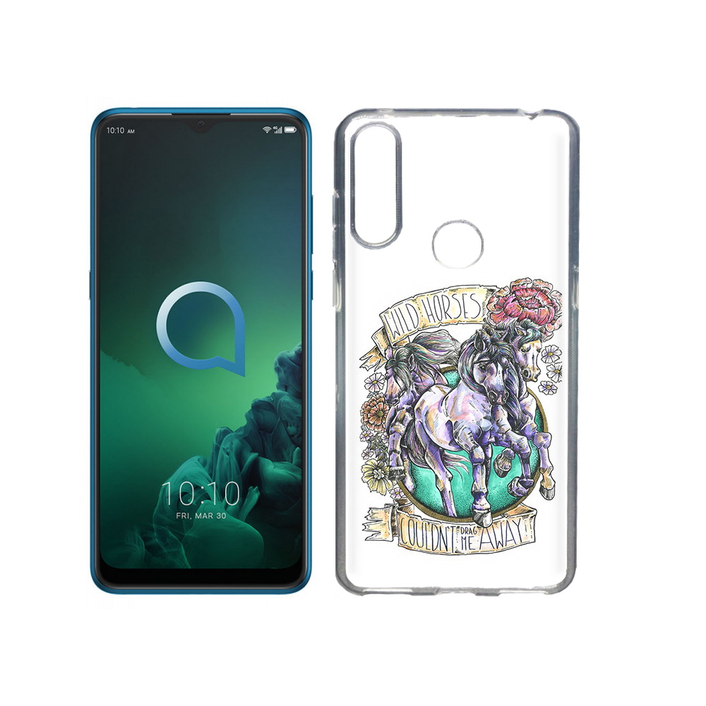

Чехол MyPads Tocco для Alcatel 3X рисунок коней в цветах (PT227136.670.582), Прозрачный, Tocco