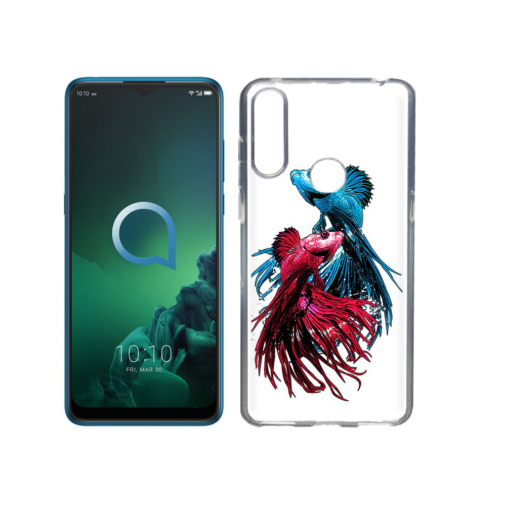 

Чехол MyPads Tocco для Alcatel 3X рыбы петушки (PT227136.670.592), Прозрачный, Tocco