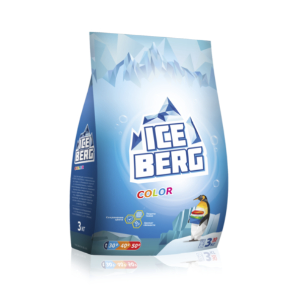 фото Стиральный порошок iceberg color, для цветных тканей, универсальный, 3 кг