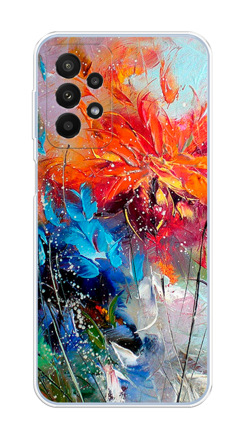 

Чехол на Samsung Galaxy A23 "Абстрактные цветы", Оранжевый;синий, 2105050-4