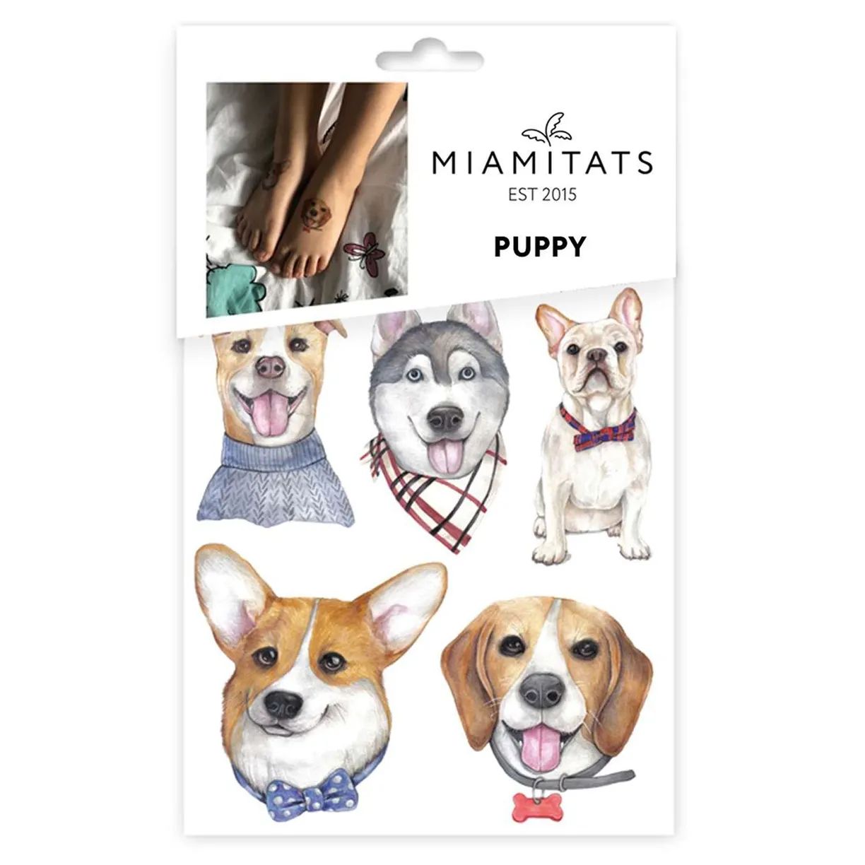 Переводные мини-тату Miamitats Miami Tattoos Puppy