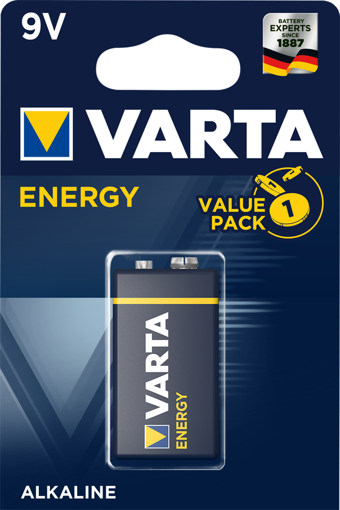 Батарейка VARTA ENERGY 9V BL1 батарейка varta longlife aaa мизинчиковая lr03 1 5 в 10 шт